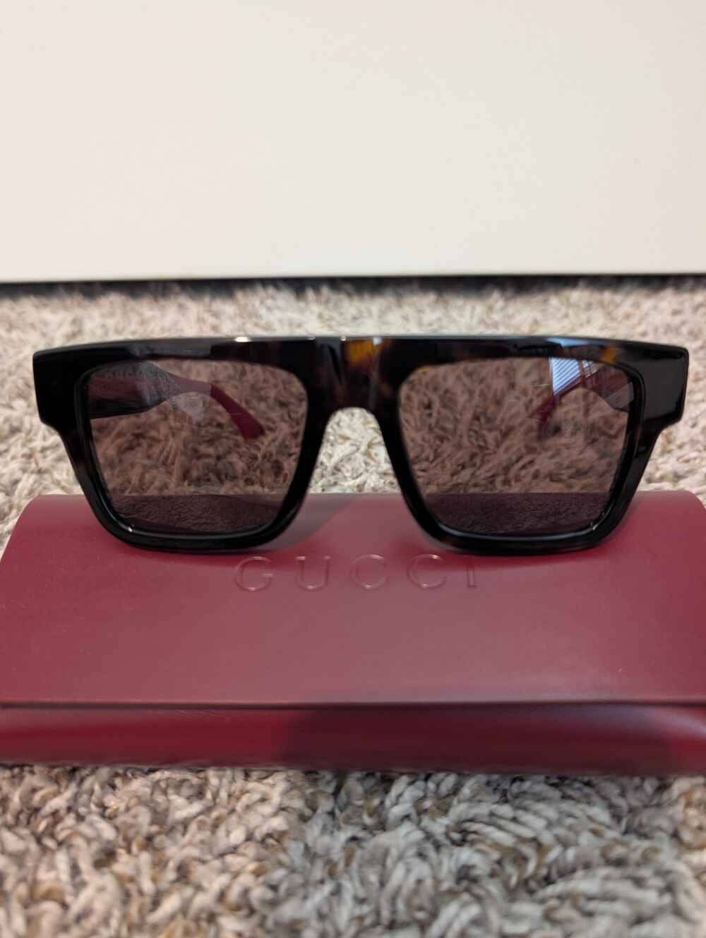 Gucci Rectangular Sunglasses GG1868S 002 Havana Brown Frame Case